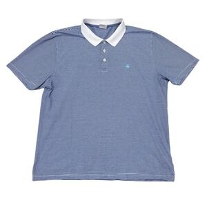 Brooks Brothers Polo Shirt Men's Size XL Blue Striped Varsity Preppy Academic